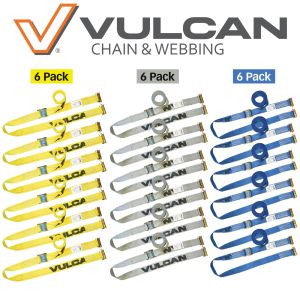 VULCAN Cam Buckle Logistic Straps for E-Track - 6 Pack