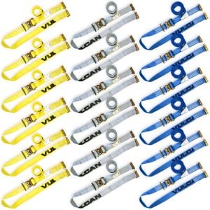 VULCAN Logistic Straps for E-Track - Ratchet Strap Style - 6 Pack