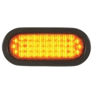 Oval LED Turn Light with Rubber Grommet - Amber
