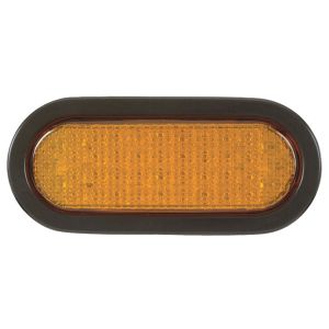 Oval LED Turn Light with Rubber Grommet - Amber