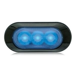 Maxxima LED Flashing Light 3-LED Blue Clear Lens