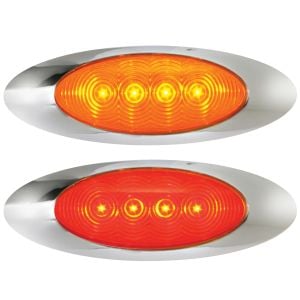 Oval Clearance Marker Lights With Chrome Bezels