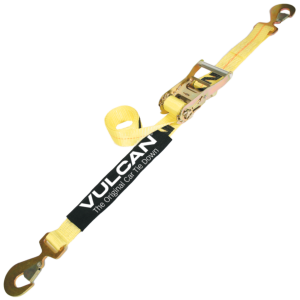 VULCAN Car Tie Down with Flat Snap Hook Ratchet - Snap Hook - 96 Inch - 3,300 Pound Safe Working Load
