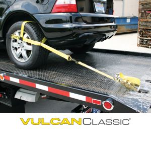 Vulcan Car Tie Down with Chain Tail Ratchet - Snap Hook - 96 inch - ProSeries - 3,300 Pound Safe Working Load