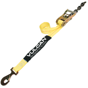 VULCAN Snap Hook Car Tie Down With Flat Chain Tail Ratchet  96 Inch - 3,300 Pound Safe Working Load
