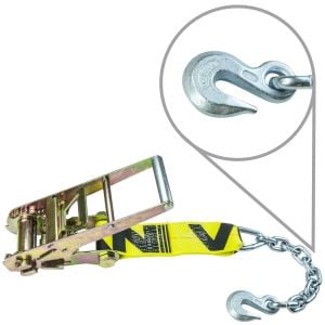 VULCAN Ratchet Strap Short End with Chain Anchor - 3 Inch