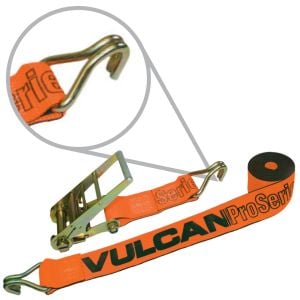 VULCAN Ratchet Strap with Wire Hooks - 4 Inch x 30 Foot - PROSeries - 5,400 Pound Safe Working Load