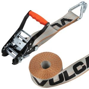 VULCAN Wire Hook Ratchet Strap and Stake Pocket D Ring Kit - 2 Inch x 15 Foot - Silver Series