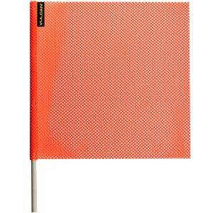 VULCAN Safety Flag with Dowel - Bright Orange - Jersey Mesh Construction - 18 Inch x 18 Inch, 4 Pack