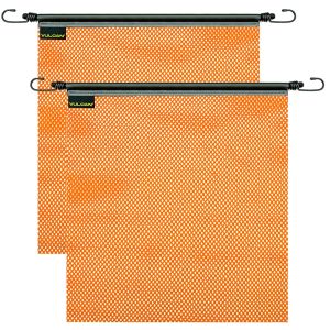 VULCAN Safety Flag with Stretch Cord - Bright Orange - Mesh Construction - 18 Inch x 18 Inch - 2 Pack