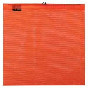 VULCAN Safety Flag with Wire Loop -  Bright Orange - Vinyl Coated Polyester Construction - 18 Inch x 18 Inch, 4 Pack