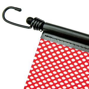 VULCAN Red Safety Flag With Stretch Cord For Wide And Oversize Load Marking (18'' x 18'' - Mesh Construction - Pack of 4)
