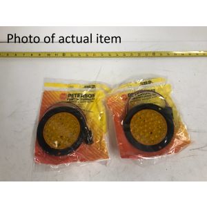 Peterson Bull's Eye 4" Amber LED Light (Flange Mount) with Pigtail - 418YA-P - Scratch And Dent