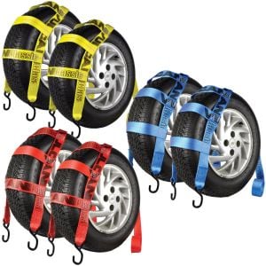 VULCAN 78'' Basket Wheel Dolly Tire Strap with S-Hooks, 1665 lbs. SWL, 2 Pack