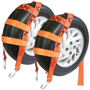 VULCAN Wheel Dolly Tire Strap with S Hooks - Basket Style - 78 Inch, 2 Pack - PROSeries - 1,665 Pound Safe Working Load