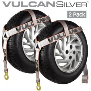 VULCAN Wheel Lift Harnesses with Snap Hooks - Bonnet Style - 2 Pack- Silver Series - 1,600 Pound Safe Working Load