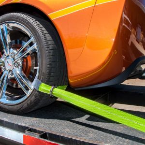 VULCAN Exotic Car Rim Tie Down Set - 2 Inch x 144 Inch - 4 Straps - High-Viz - 3,300 Pound Safe Working Load
