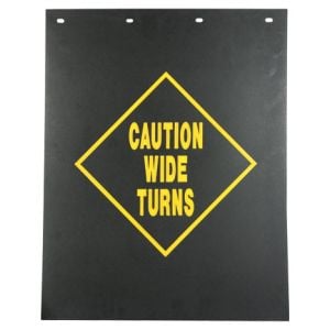 Caution Wide Turns Mud Flaps - Sets of 2