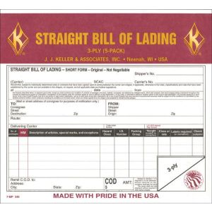 Universal Bill Of Lading For Hazardous and Non-Hazardous - 5pk