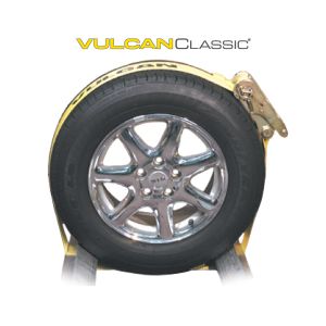 Scratch and Dent VULCAN Yellow 3 Inch x 156 Inch Wheel Dolly Wrap with Ratchet - 5000 Pound Safe Working Load