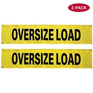 VULCAN Oversized Load Banner for Escort Vehicles (Solid), 2 Pack - 12 Inch x 60 Inch
