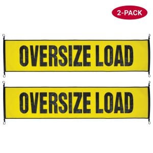 VULCAN Oversize Load Banner with Heavy Duty Metal Hooks - 2 Pack - Stretch Cord Mesh - 18 Inch x 84 Inch
