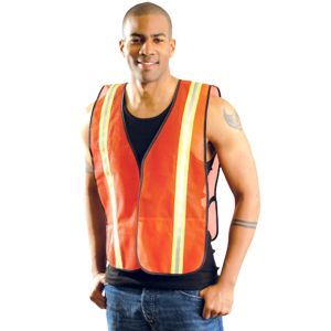 Deluxe Orange Economy Vest with Pockets