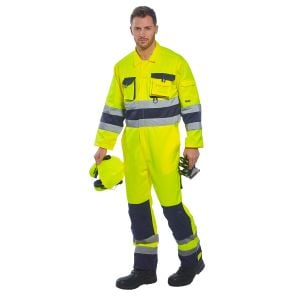 Portwest Nantes Hi-Vis Coverall Yellow/Navy - Large
