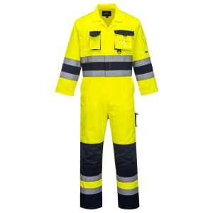 Portwest Nantes Hi-Vis Coverall Yellow/Navy - Large