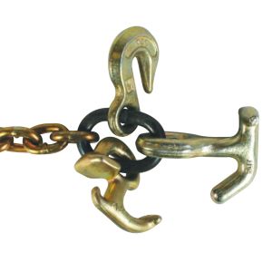 VULCAN Auto Hauling Chain - Grab, R, and Twisted T/J Combo Hook - Grade 70 - 5/16 Inch x 60 Inch - 4,700 Pound Safe Working Load