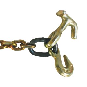 VULCAN Auto Hauling Chain - Grab Hook and Twisted T/J Combo Hook - Grade 70 - 5/16 Inch x 60 Inch - 4,700 Pound Safe Working Load