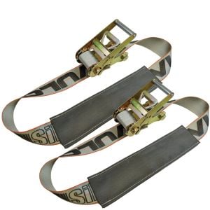 VULCAN Under Lift Ratcheting Vehicle Tie Down Straps - 2 Pack - Silver Series - 5,000 Pound Safe Working Load
