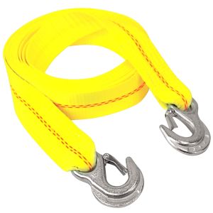 VULCAN Polyester Tow Strap with Forged Safety Hooks - 2 Inch x 15 Foot