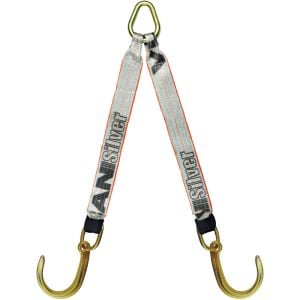 VULCAN Web Bridle with Forged 8 Inch J Hooks - 47 Inch - Silver Series - 4,700 Pound Safe Working Load