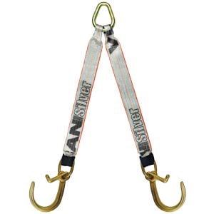 VULCAN Web Bridle with Forged 8 Inch J Hooks and Alloy T Hooks - 47 Inch - Silver Series - 4,700 Pound Safe Working Load
