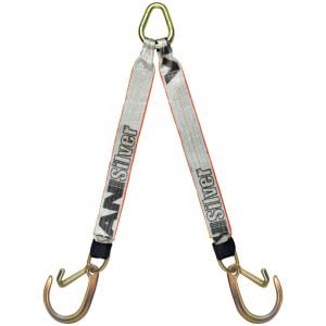 VULCAN Web Bridle with Forged 8 Inch J Hooks and Forged 4 Inch J Hooks - 47 Inch - Silver Series - 4,700 Pound Safe Working Load