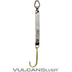 VULCAN Single Leg Web Strap with 15 Inch Forged J Hook - 47 Inch - Silver Series - 4,700 Pound Safe Working Load
