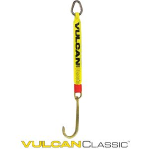 VULCAN Single Leg Web Strap with 15 Inch Forged J Hook - 47 Inch - Classic Yellow - 4,700 Pound Safe Working Load