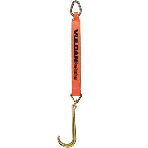 VULCAN Single Leg Web Strap with 15 Inch Forged J Hook - 47 Inch - PROSeries - 4,700 Pound Safe Working Load