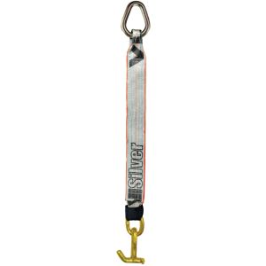 VULCAN Single Leg Web Strap with Forged T/J Combination Hook - 47 Inch - Silver Series - 4,700 Pound Safe Working Load