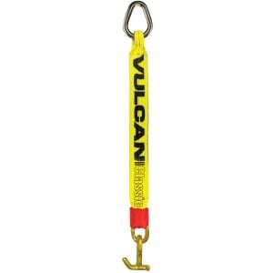 VULCAN Single Leg Web Strap with Forged T/J Combination Hook - 47 Inch - Classic Yellow - 4,700 Pound Safe Working Load