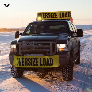 VULCAN Wide Load Kit - Includes (1) 12x72" Oversize Load Sign,  (2) 14x72" Reversible Wide Load/Oversize Load Signs, (4) Wire Loop Flags, (4) Flag Magnets, And (2) FREE Amber Beacons