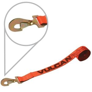 VULCAN Winch Strap with Twisted Snap Hook - 2 Inch x 15 Foot - PROSeries - 3,300 Pound Safe Working Load