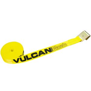 Scratch And Dent VULCAN Winch Strap with Flat Hook - 2 Inch x 40 Foot - Classic Yellow - 3,300 Pound Safe Working Load