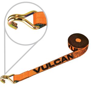 VULCAN Winch Strap with Wire Hook - 2 Inch x 27 Foot - PROSeries - 3,300 Pound Safe Working Load