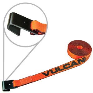 VULCAN Winch Strap with Flat Hook - 2 Inch x 30 Foot - PROSeries - 3,300 Pound Safe Working Load