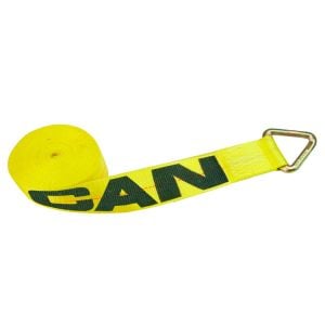 VULCAN Winch Strap with D Ring - 3 Inch x 27 Foot - Classic Yellow - 5,000 Pound Safe Working Load