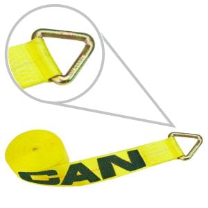 VULCAN Winch Strap with D Ring - 3 Inch x 27 Foot - Classic Yellow - 5,000 Pound Safe Working Load