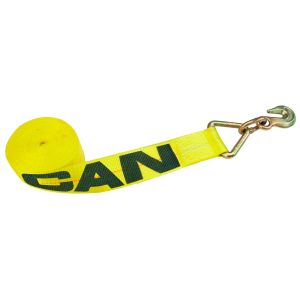 VULCAN Winch Strap with Grab Hook - 3 Inch x 27 Foot - Classic Yellow - 5,000 Pound Safe Working Load