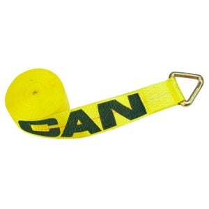 VULCAN Winch Strap with D Ring - 4 Inch x 30 Foot - Classic Yellow - 5,400 Pound Safe Working Load